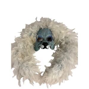 Y2K Vtg authentic Jeff Semmerling handmade leather feather mask poodle #2 custom